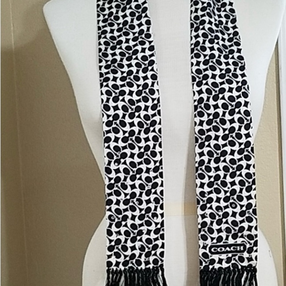 Reversible Coach Silk Scarf - Enhance your outfit with this stylish accessory.